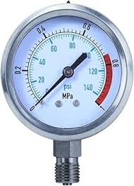 Amazon.com: HQHSGCGVA Pressure Gauge Radial(0-0.16Mpa,YN60BF ...