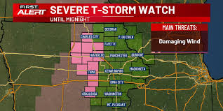 Severe weather warning in Iowa City