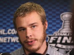 Dustin Brown #23 of the Los Angeles Kings answers questions during a press conference during the Stanley Cup Finals on May 31, ... - Dustin%2BBrown%2B2012%2BStanley%2BCup%2BFinal%2BPractice%2BxG1SD6wuFdel