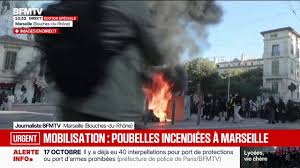 Mobilisations du 17 octobre: des poubelles incendiées à Marseille — BFM