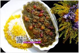 نتیجه تصویری برای خورش آلو اسفناج با مرغ