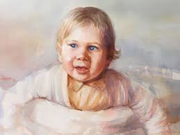 Paula Piraino Grimes :: Fine Arts, Paul&#39;s Sweet Smile, watercolor portrait ... - pauls-sweet-smile