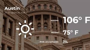 El tiempo de hoy en Austin, Texas para este lunes 24 de agosto