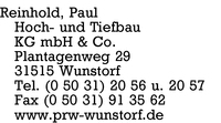 Firma Reinhold Hoch- und Tiefbau KG mbH \u0026amp; Co., Paul in Wunstorf ...