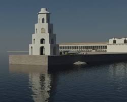 Image of Julius Caesar's lighthouse Ostia reconstruction