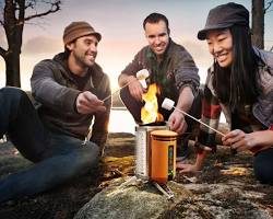 portable French press being used during a camping trip