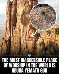 Nicknamed the “church in the sky,” Abuna Yemata Guh is perched at an astonishing 2,580 meters (8,460 feet) above sea level in Ethiopia's Tigray region! This ancient rock-hewn church crowns a sheer