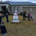 Snowman tries out life in the suburbs