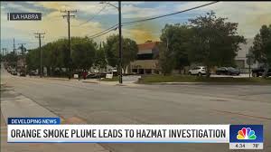 Orange smoke plume leads to hazmat investigation in La Habra