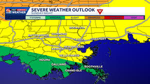 Severe storms, strong winds possible late Sunday into Monday for Southeast Louisiana, Mississippi