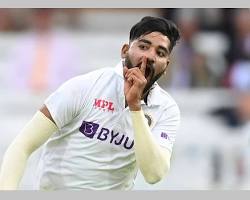 Image of Mohammed Siraj celebrating a wicket in Melbourne