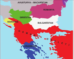 Balkan Savaşları haritası ve Osmanlı ordusu 19121913 resmi