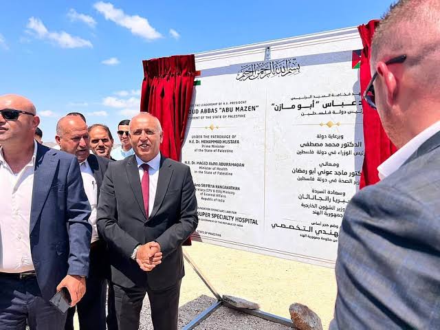 India and Palestine finalize plans for a 200-bed super-speciality hospital in West Bank; construction begins in Jenin.