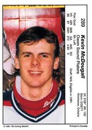 1990-91 7th Inning Sketch OHL #289 Kevin McDougall Back - 59572-3342871Bk