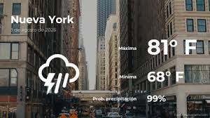 Pronóstico del clima en Nueva York para este lunes 3 de agosto
