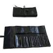 Leather makeup brush roll