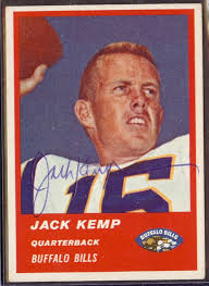 Chargers powder blue, the Bills red and blue, or the new silver and black of the Oakland Raiders. The combination of new rookie talent, and familiar former ... - 1963-Fleer-24-Jack-Kemp
