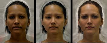 From left: Computer renderings of the author as she might have looked if her African, East Asian, or Caucasian roots had dominated her appearance. - boonsri