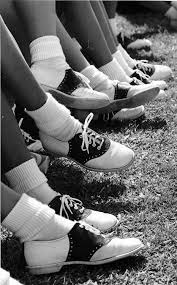 Image result for images girls wearing brown and white saddle shoes fifties