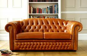 Chesterfield sofa / leather / wool /