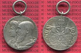 Sachsen Meiningen Silbermedaille Silberhochzeit Georg / Marie 1907 ...