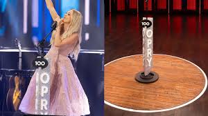 Carrie Underwood unveils Opry 100 rhinestone-designed mic ...