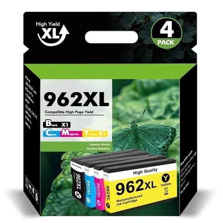 962xl Ink Cartridges 4 Pack Compatible for 962 XL Ink Cartridge Combo Pack for 9015 9010 9018 Priner Ink 962
