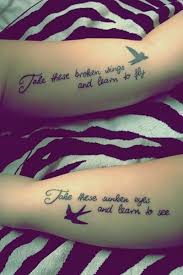 cute tattoo mother daughter . Daughter: take these broken wings ... via Relatably.com