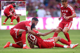 Jamal Musiala collapses during Bayern Munich friendly as team-mate catches him