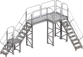 Tri-Arc Platform Handrail: 42 In Overall Height, 30 In ...