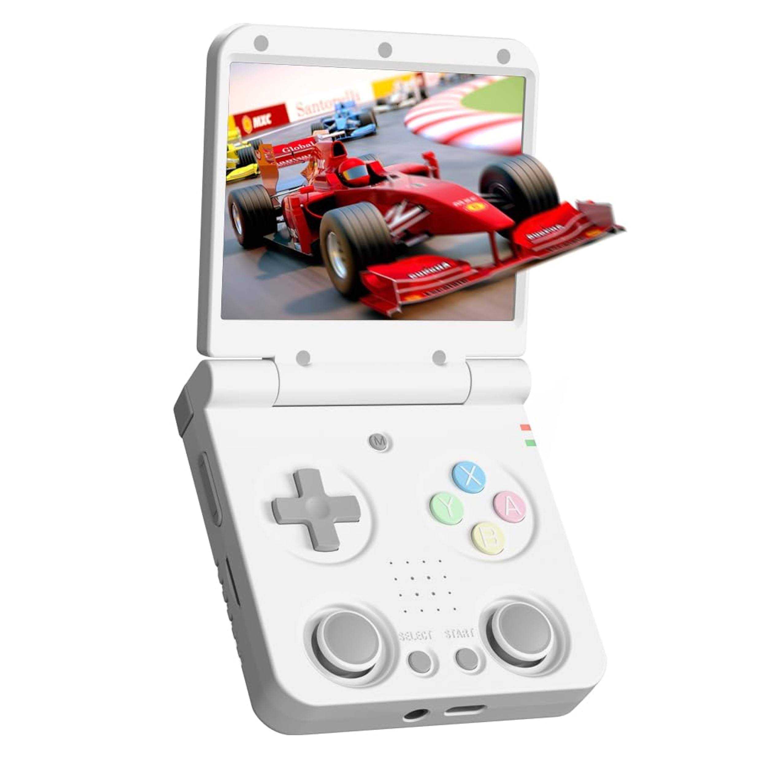 Miyoo Miyoo Flip V2 128G 3.5-inch IPS Screen Handheld Flip Game Console Built-In 10000+ Games Dual Analog Sticks 2.4G/5G WiFi 3000mAh Battery 20+ Emul