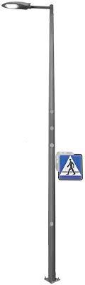 Active pole on pedestrian crossings SMARTPOLE CROSSING – elPEAK