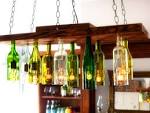 Wine bottle chandelier diy