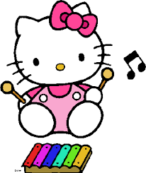 Gambar Hello Kitty Lucu Main Musik 