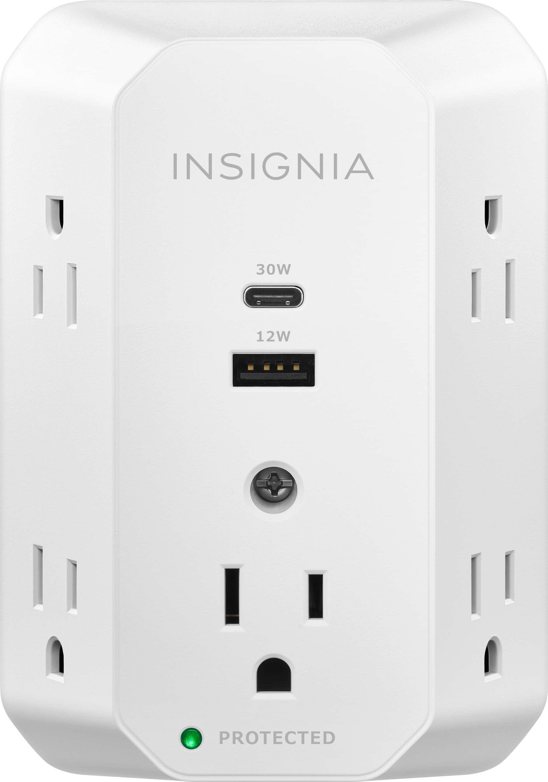 Insignia 5-Outlet / 1-USB-C / 1-USB Wall Tap 1,080 Joules Surge Protector