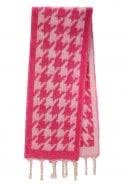 JAYLEY Cashmere Blend Houndstooth Check Scarf In Pink - Accessories from Jayley US UK