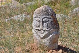 Outside of Kazakhstan: This is a balbal or Kurgan stelae ...
