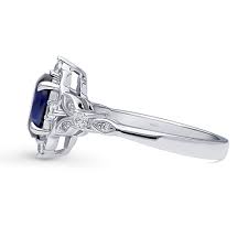 Sterling Silver Halo Art Deco Promise CZ Engagement Ring #R1835-02 – BERRICLE