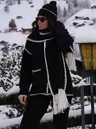 525 America Tierney: Whipstitch Scarf Neckline Cardigan