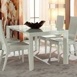 White wood dining table