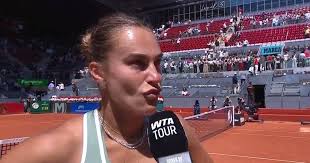Aryna Sabalenka refuses to budge in awkward interview at Madrid Open
