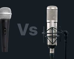 صورة condenser microphone and a dynamic microphone