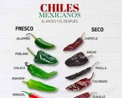 Image of various types of chili peppers