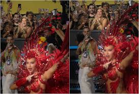 Paolla Oliveira aplaude Virginia Fonseca em desfile da Grande Rio