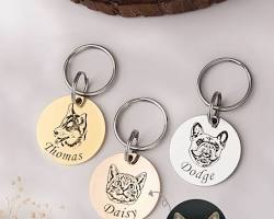 keychain with a pet's photo on itの画像