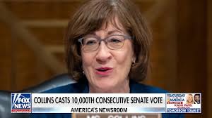 Sen. Susan Collins casts 10,000th consecutive Senate vote