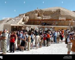 Image of Crowds of tourists in a tomb in the Valley of the Kings