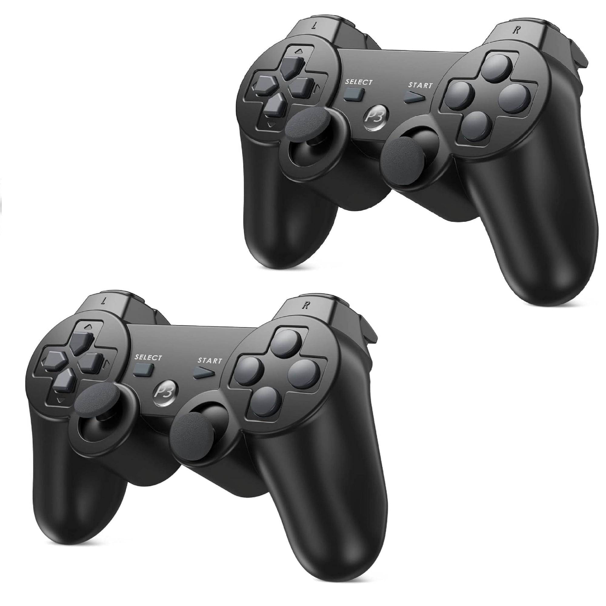 Retrofam 2 Pack Wireless Controller compatible for Playstation PS3 Console
