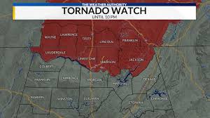 Tornado Watch Issued for North Alabama and Middle Tennessee