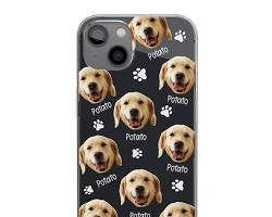 phone case with a baby and pet photoの画像